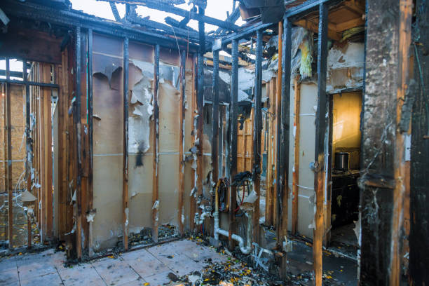 Professional Fire Damage Restoration technician working in Fate, TX